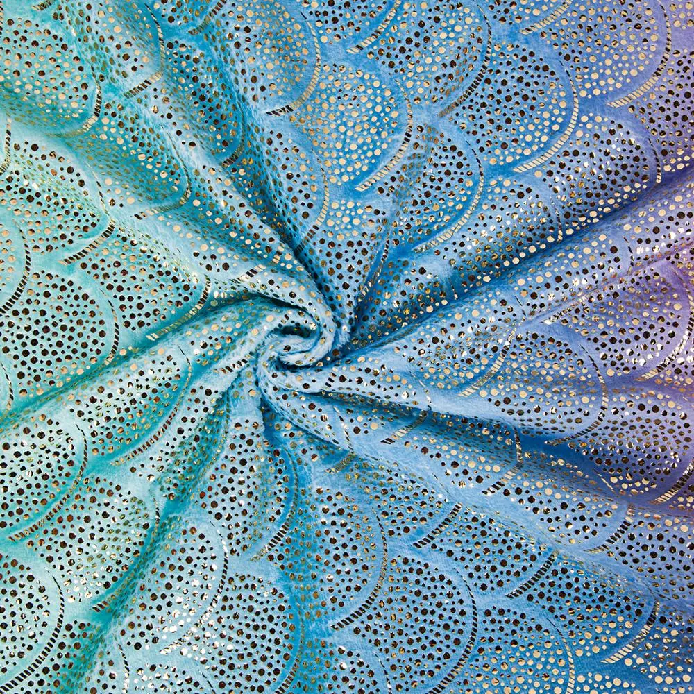 Wholesale warm ombre foil print party color sequins purple mermaid tail blanket