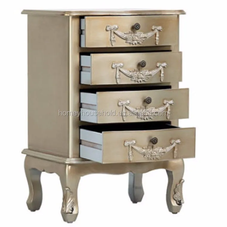 
Bedroom furnitur best sale rubberwood price wooden gold bedside table 