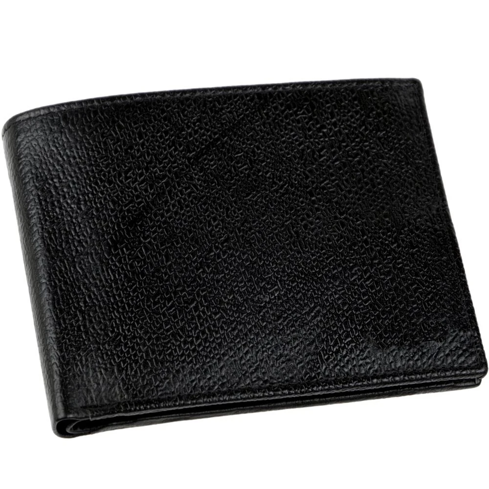 
Mens Black Top Grain Cow Leather Fashion Wallet Purse 