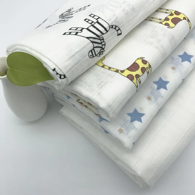 
High quality baby products 100% cotton printed muslin fabric 