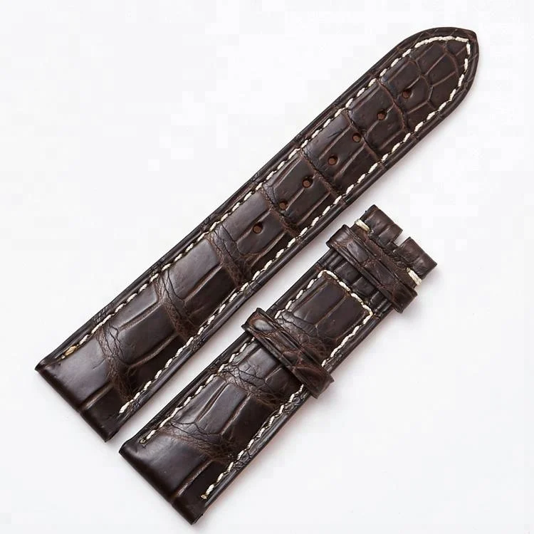 
Handmade white line crocodile leather watch strap bands 12-24mm for longines Master L2. watch 