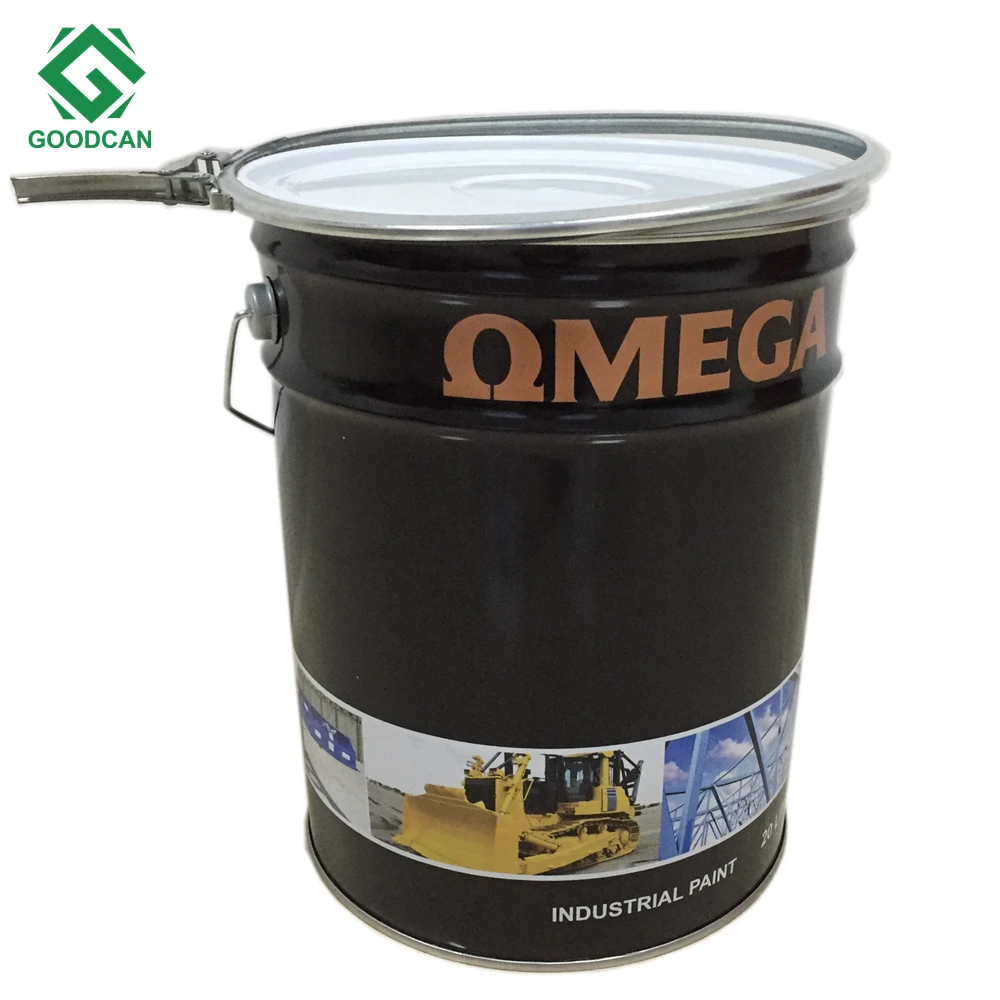 
2021 Printing custom sizes tin 18 liter,20 liter paint bucket with lock ring lids 