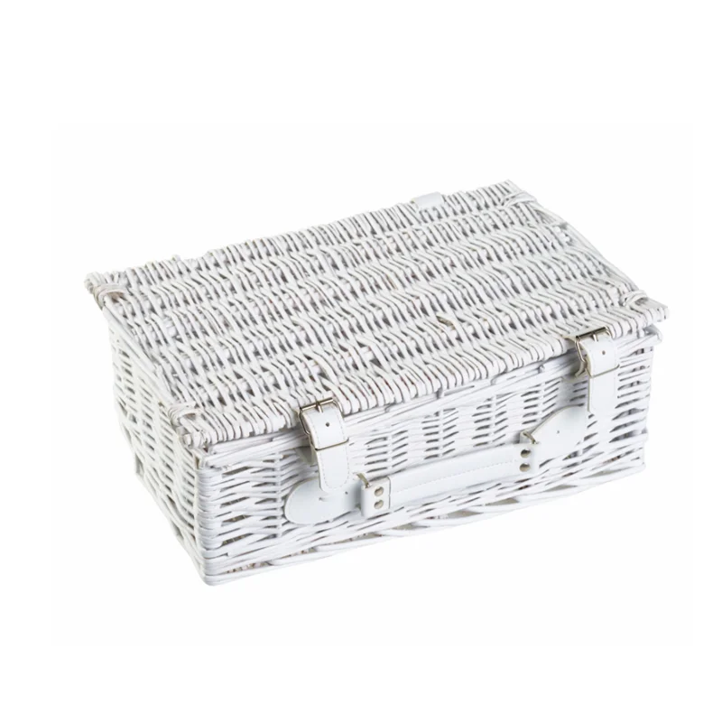 Honey color willow hamper with straps