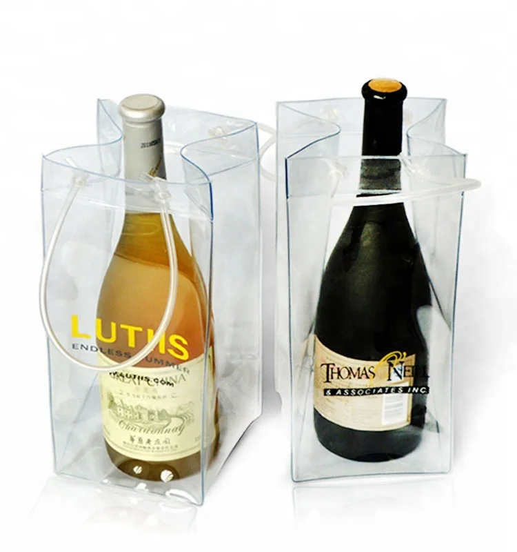 Eco Friendly Customized Cool Wine Bag Beer Bottle Cooler & Ice Chiller Freezable Carrier ice bag