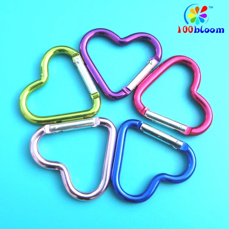 China factory wholesale cheap promotional key holder 5 cm aluminum heart carabiner keychain