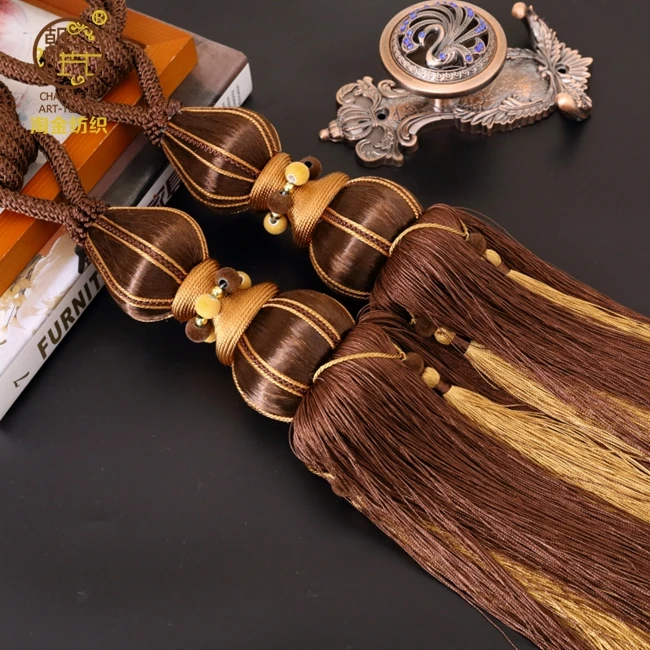 
Large Drapery Curtain Tie-Backs Twisted Rope Braided Tassels 