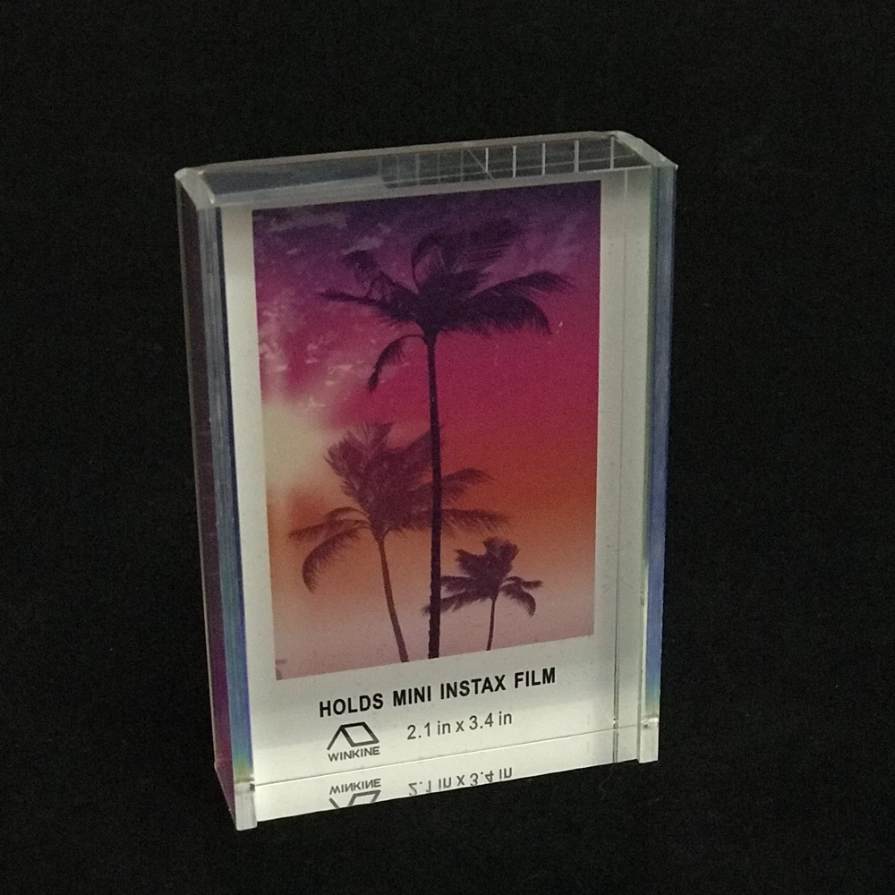 New acrylic photo frame glass acrylic block with U back holder