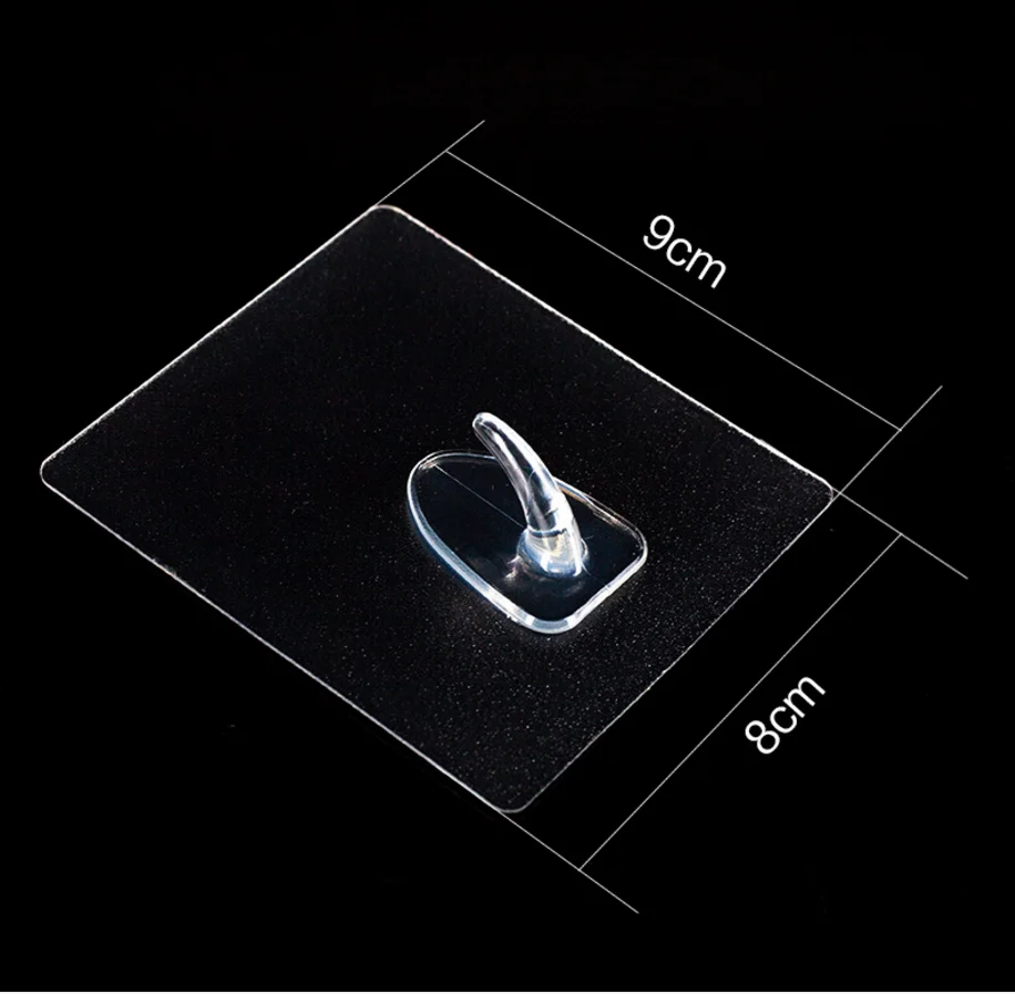 Transparent or mass frosted wall mounted powerful coat towel Adhesive hook