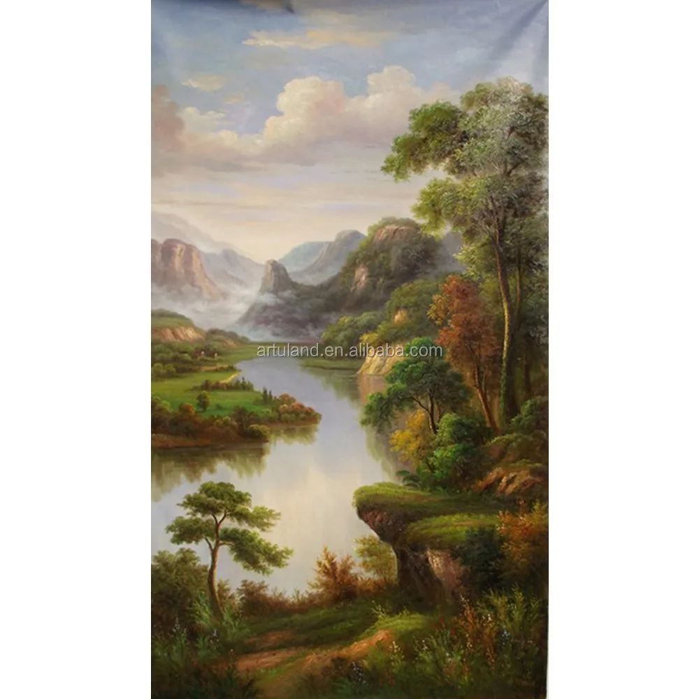 2015Chinese beautiful mountains-and-waters scenery oil painting for Wall Art