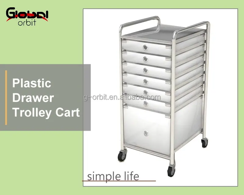 Rolling Storage Shelf with 7 Drawers for  Hair Beauty Salon Trolley Cart