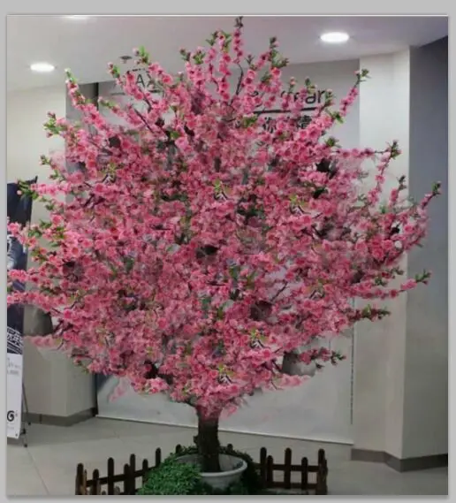 Outdoor 1M Small Pink white cherry blossom simulation fake tree artificial flowers and trees