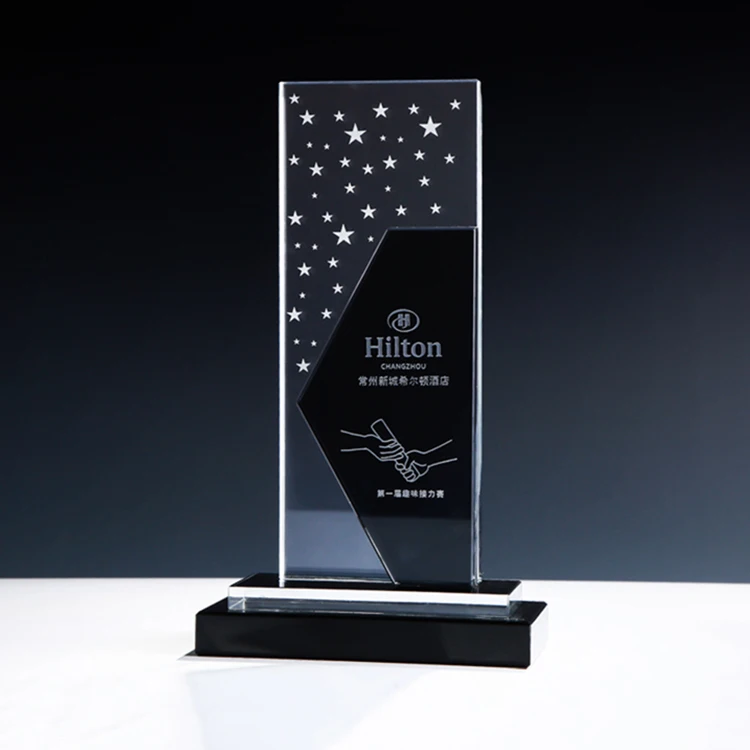 Crystal trophy with individual features Cheap glass medals