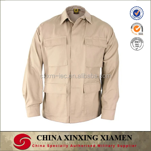 Поли/хлопок цвета хаки в стиле милитари BDU мужчины Рабочая Рубашка