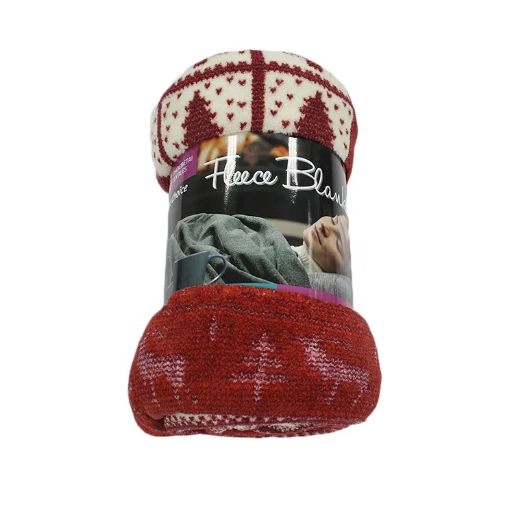 China supplier plaid promotional polar fleece blanket for christmas winter