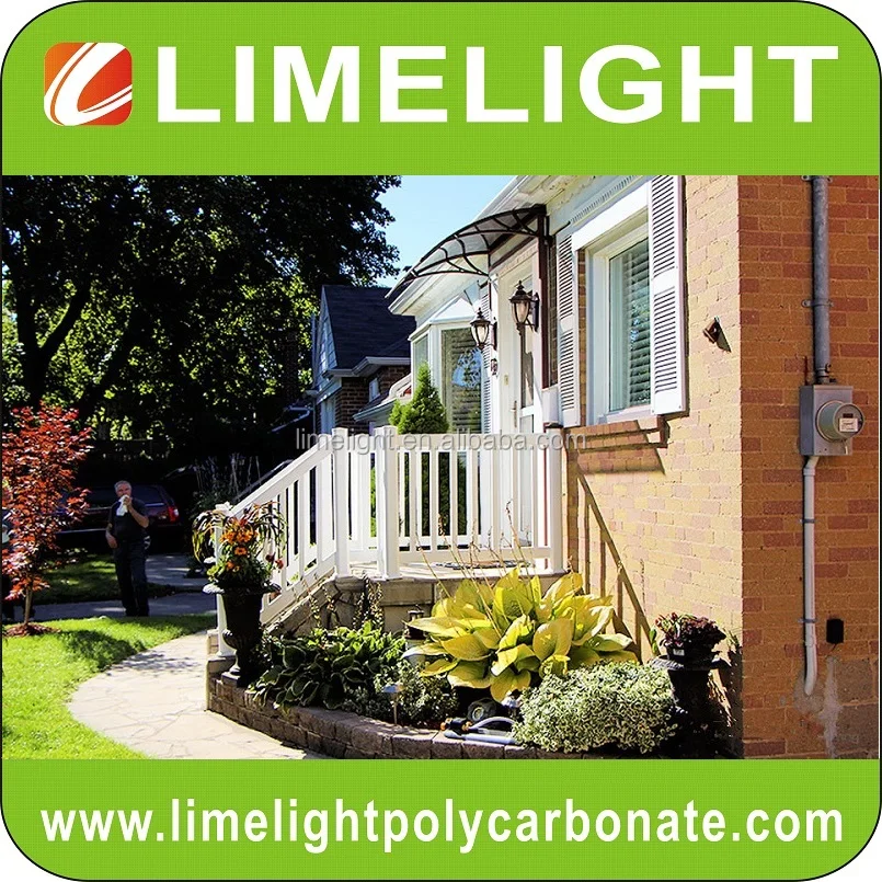 LIMELIGHT bronze panel and black bracket polycarbonate(PC) awning for window sun shade