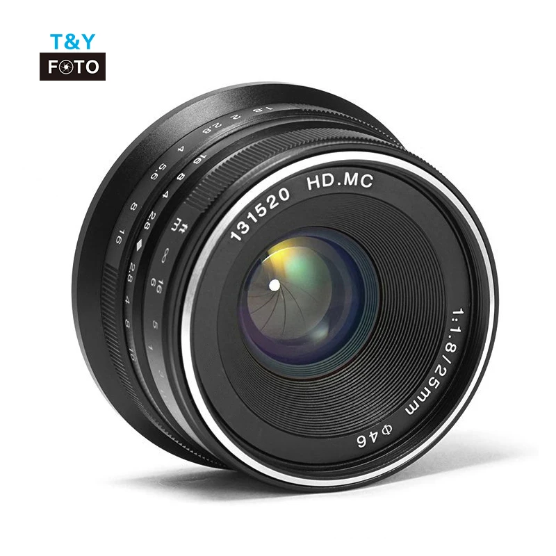 Wtianya brands photography universal custom 25mm F1.8 large aperture manual focus camera lenses for nikon fujifilm X-mount