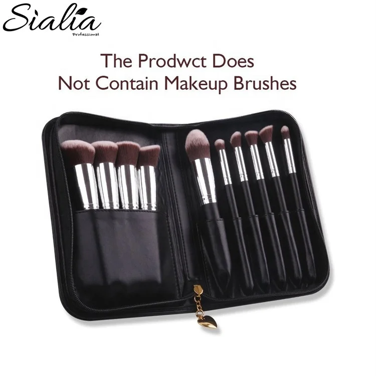 Factory Direct Sales Create Your Own Brand Luxury PU Leather Cosmetic Bag Travel Case Holder Custom Make Up Brush Pouch