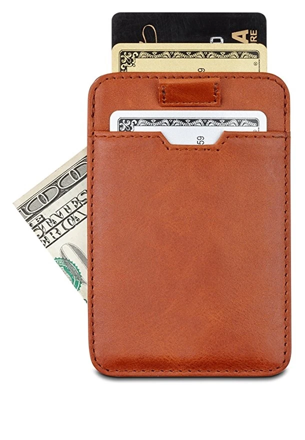 Slim Card Sleeve Wallet with RFID Protection Top Quality Italian Leather Credit Card Holder