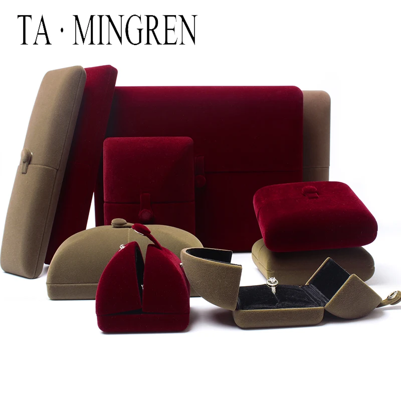 New Product Luxury Wedding Velvet Insert Jewelry Ring Case Box Customer Logo Necklace Box