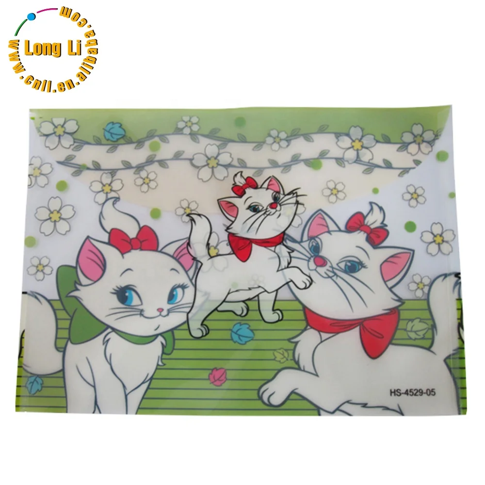 Custom A4 A5 Polypropylene PP stationery file bag/ envelop document file folder