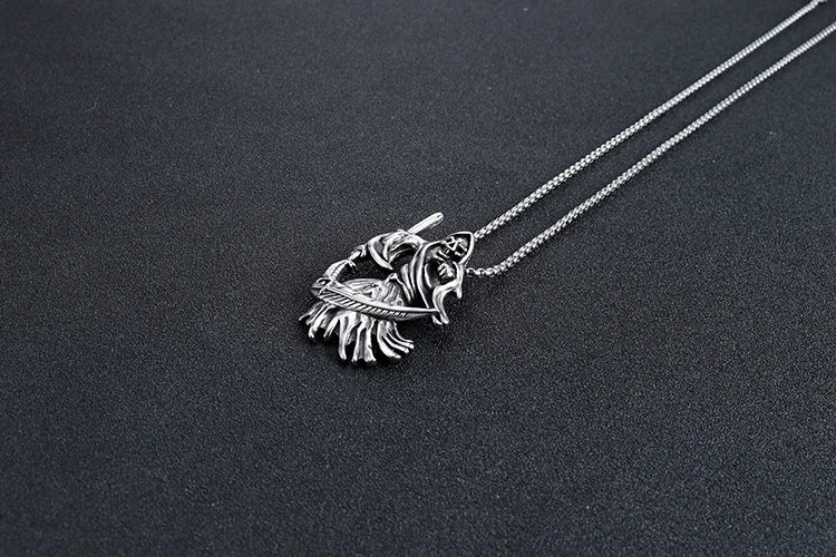 Новые Мужские Череп Мрачный Жнец анархии из нержавеющей стали Байкер кулон ювелирные изделия в стиле панк, в наличии