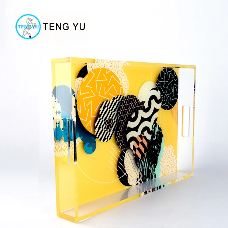 factory price UV printing clear and colored acrylic tray