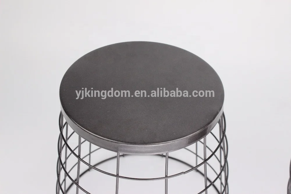 550-35 household cleaning tool black metal wire paper waste bin trash basket