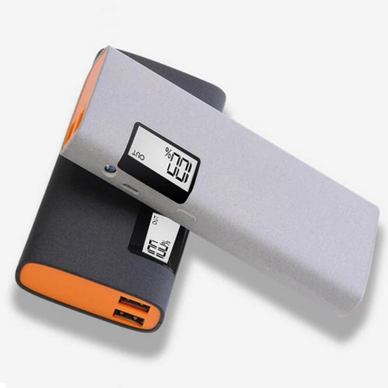 OEM LCD power bank battery 15000mAh power supply With LED Lamp rubber Smooth case portable phone charger