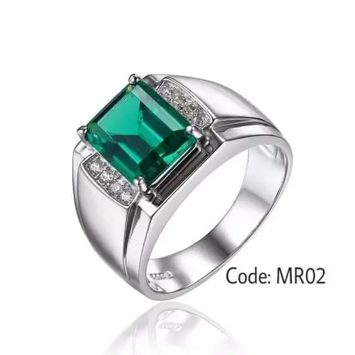 Green Stone Ring Designs for Women Silver Jewelry Customized Mascot Zircon Wedding Bands or Rings AAA CZ 925 Sterling Silver