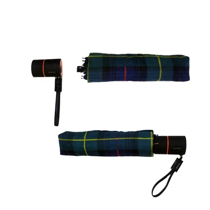 mini rainy umbrella outdoor custom umbrella with mobile power bank manual folding umbrella handle holder