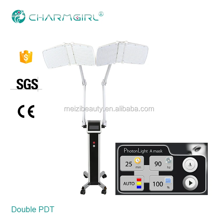 Двойные ручки led pdt для прыщей шрам морщинки отбеливает кожу машина