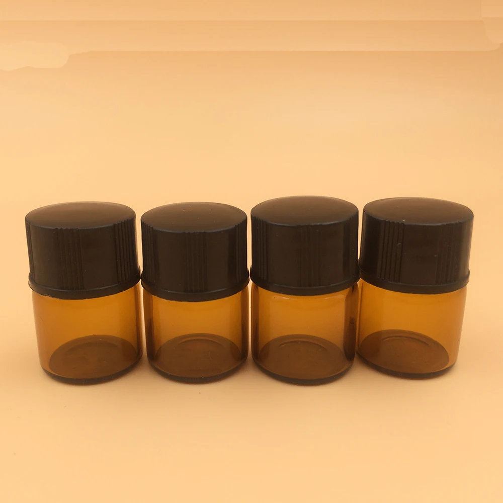 2ml Tubular amber glass vial with insert and black cap