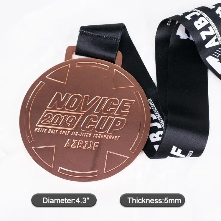 Бесплатная лента под заказ цинковый сплав блеск медь Jujitsu спорт награды медали металл