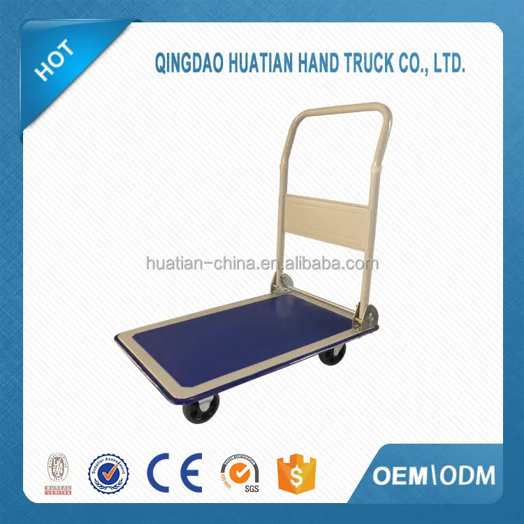 Durable use iron 150kg load capacity four - wheel foldable platform hand truck
