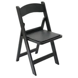 Plastic Mahogany Wedding Resin Foldable Chair with Vinyl Padded Seat for Indoor and Outdoor Events