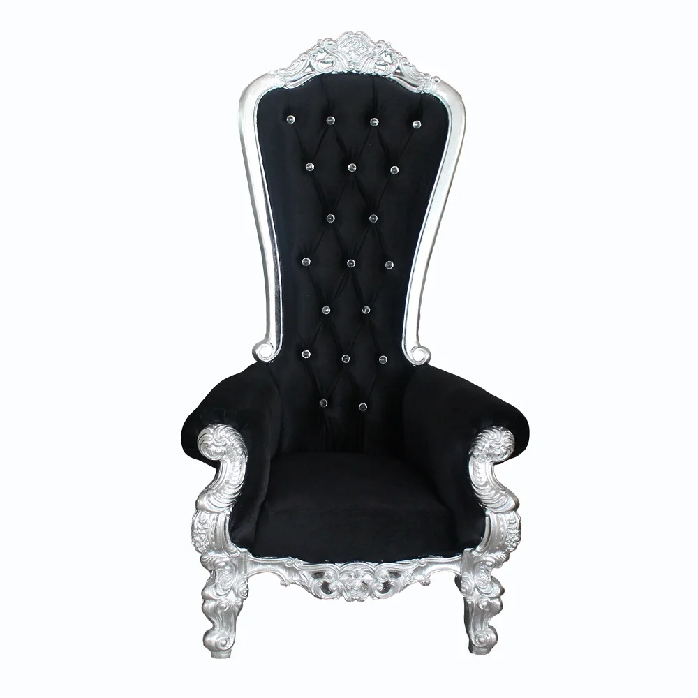 Luxury  fancy high back wedding chair king and queen throne chairs for sale