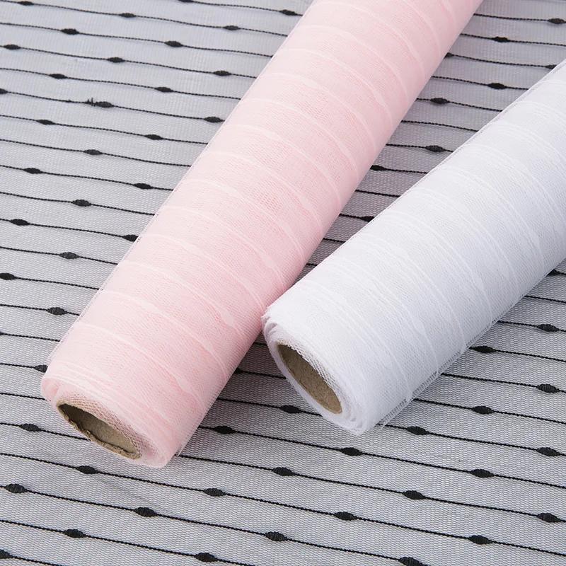 50 cm*9M  Plastic PP dot and line  Floral Waterproof Wrapping Deco Poly Mesh