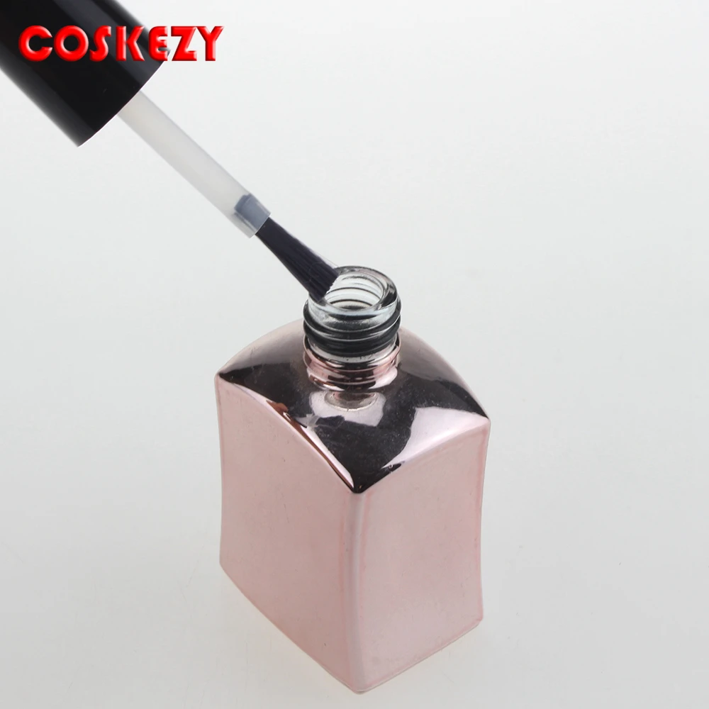15ml Fancy Gloss UV Nail Varnish Bottle Empty, Wholesale Square Shape 15g Nail Polish Glass Container with Black Lid