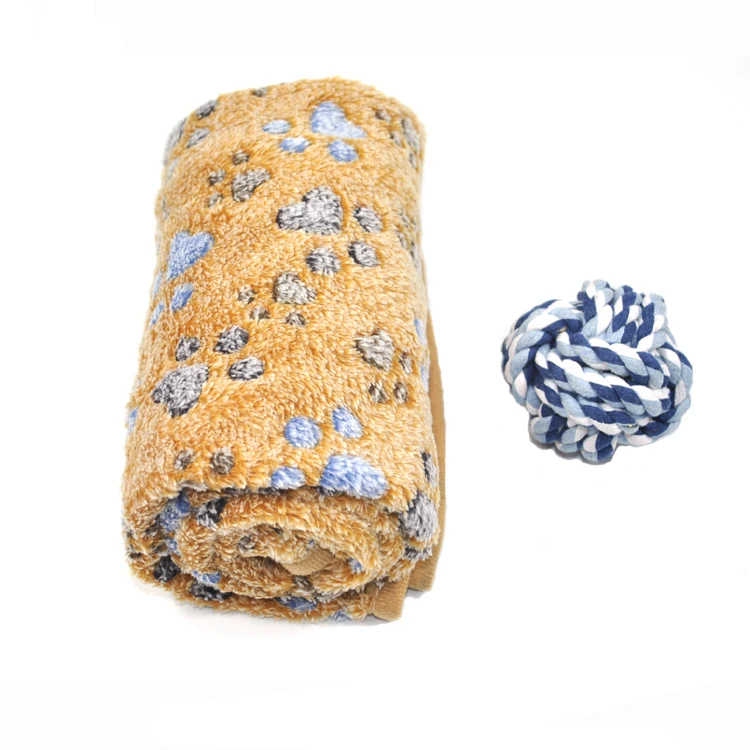 
New Pack Pet Dog Fleece Blanket Cotton Rope Ball Toy Set Medium Size 