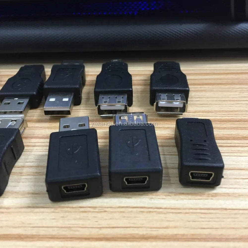 OEM USB2.0 adapter/connector micro usb male to mini usb female black