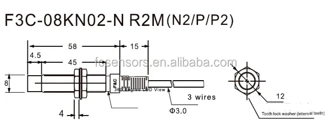 DC 12V 8mm Proximity Sensors Price 2mm Sensing PNP NO Non-flush  Switch