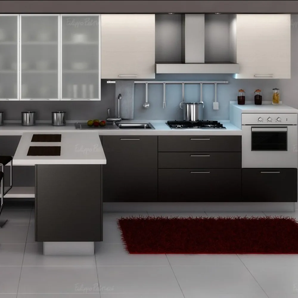 
Modern modular kitchen built in design with island for sale 