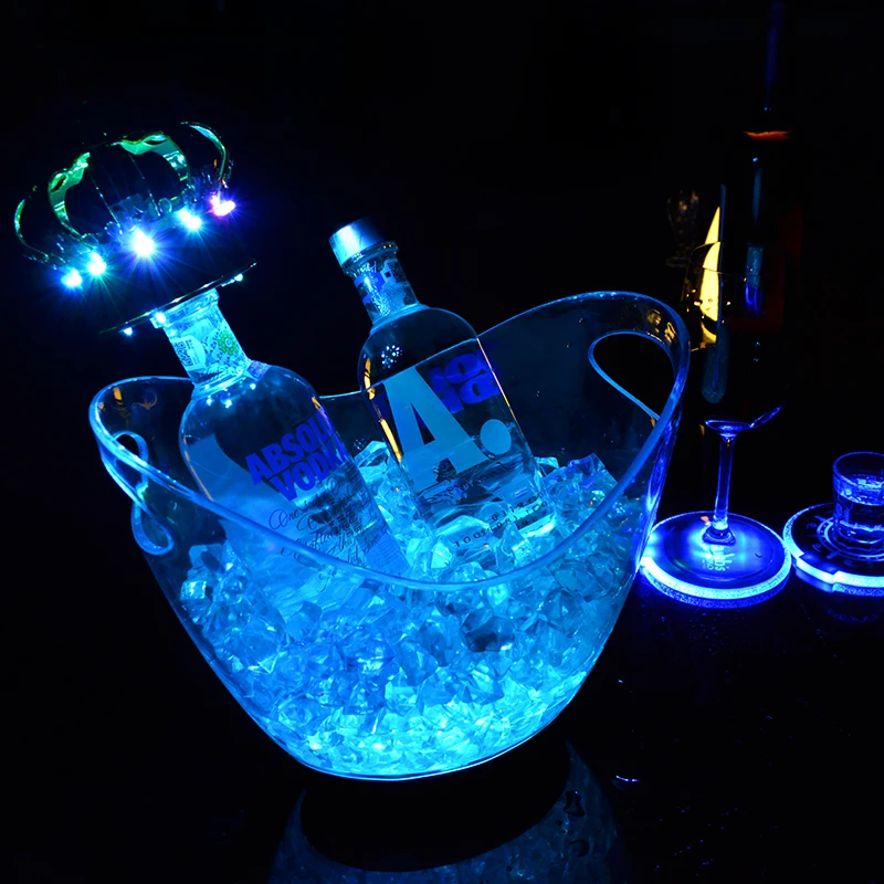 Popular oval led ice bucket for wine/champagne factory