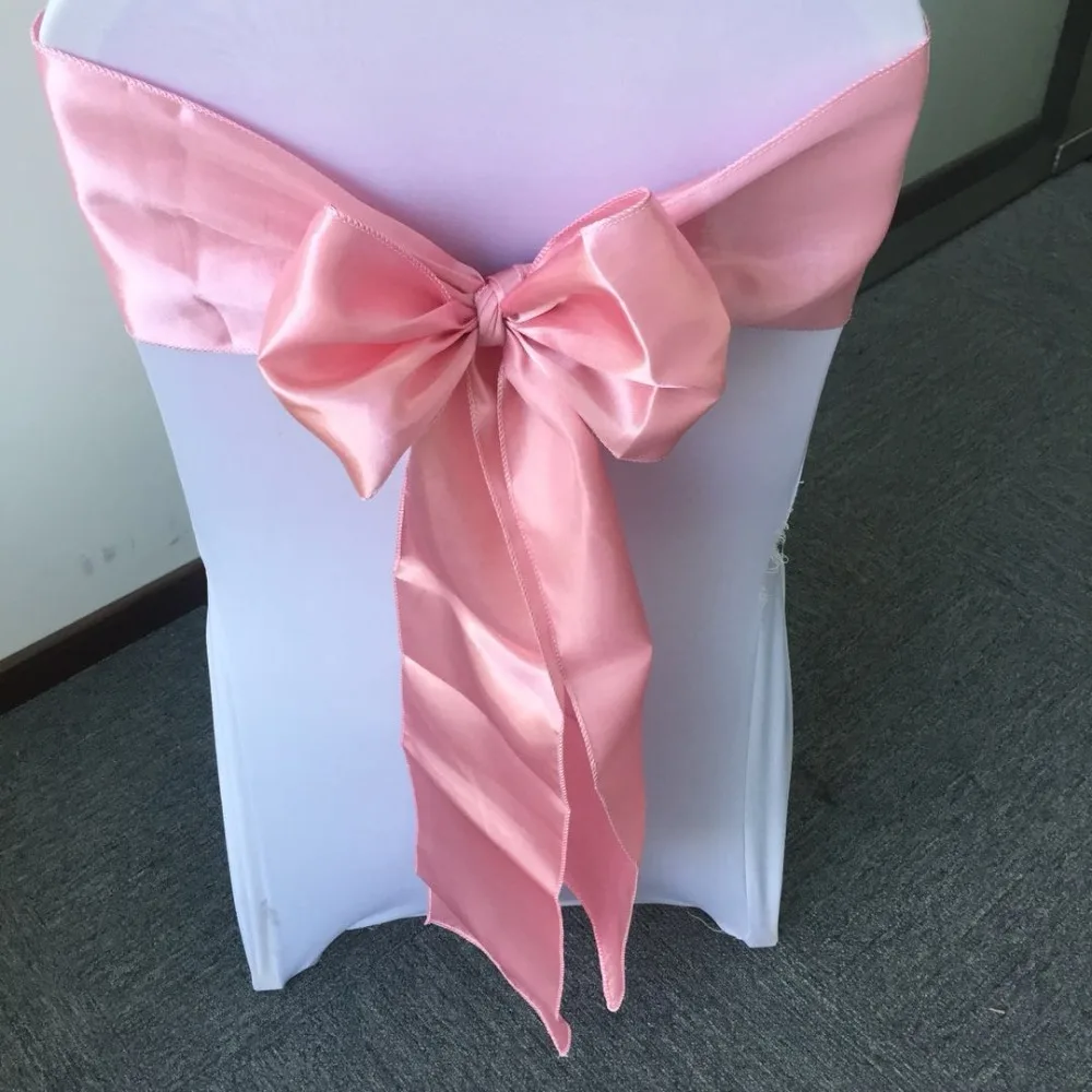 Hot sale cheap tie back chair cover sash blush pink chair sashes