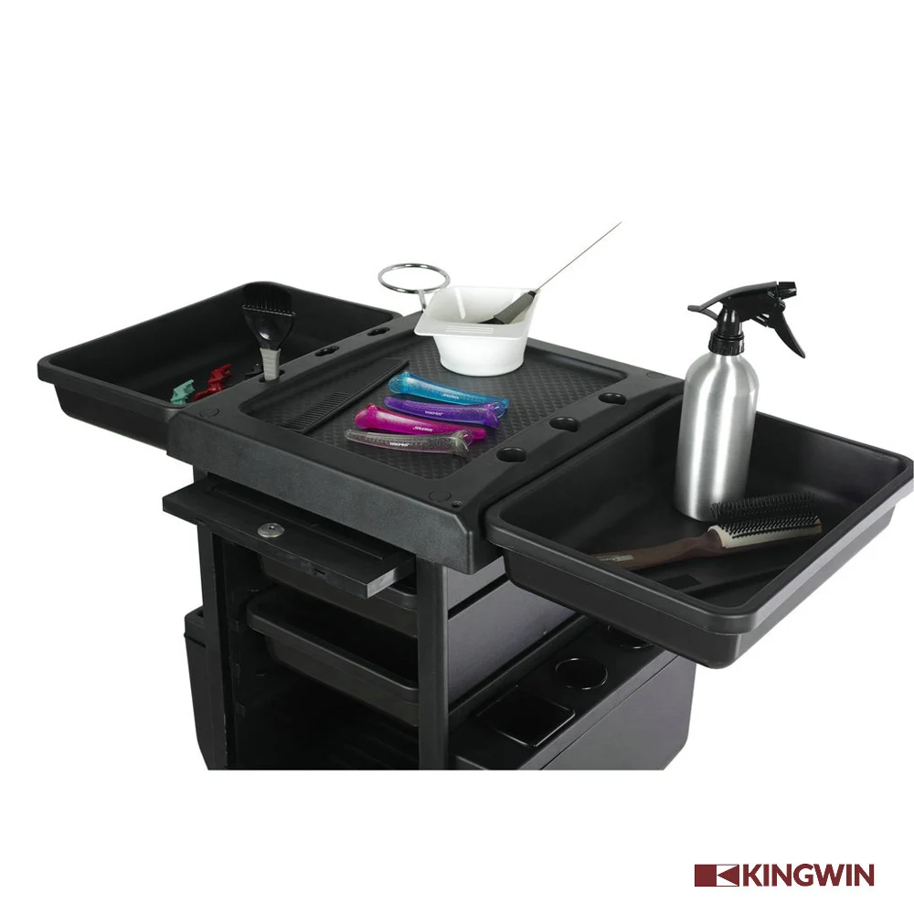 Закрывающаяся тележка для парикмахерской с держателями приборов