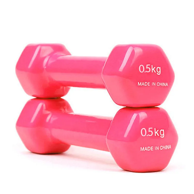 Wholesale Gym Equipment Multicolor PVC Coated vinyl dumbbell
