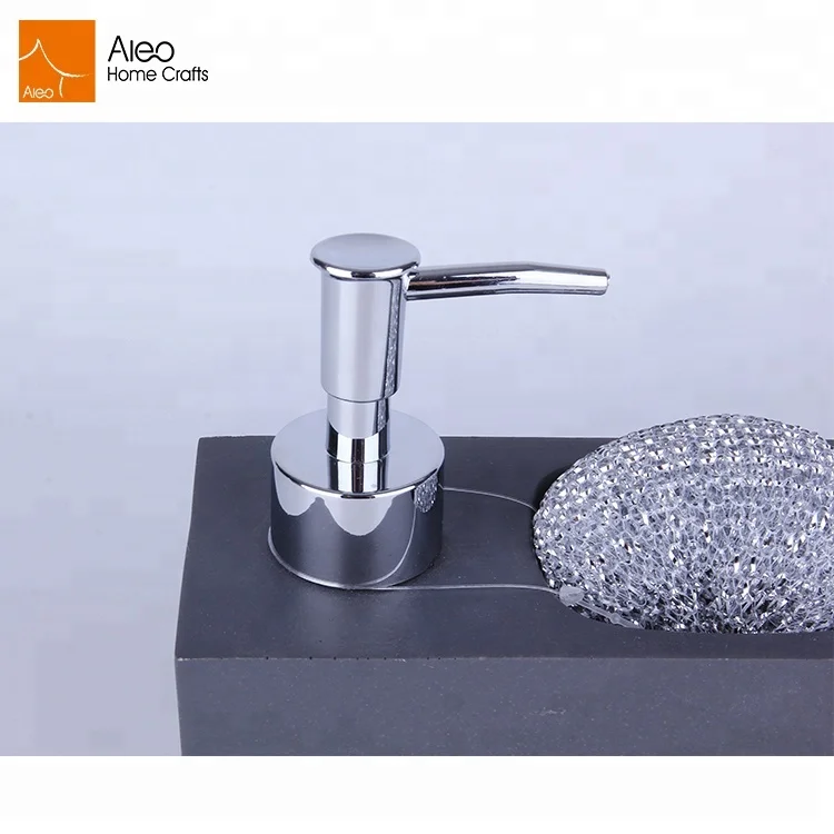 Кухня черный пресс для мыла дозатор с Кисть Губка держатель ручной жидким моющим средством бутылка для лосьона