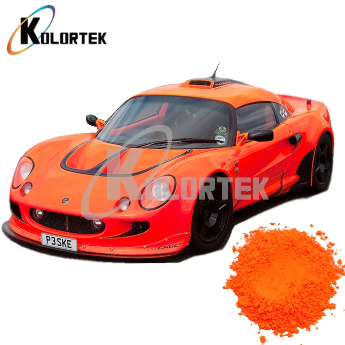 Bright neon yellow car paint pigment. fluorescent pigment neon car paint colors factory