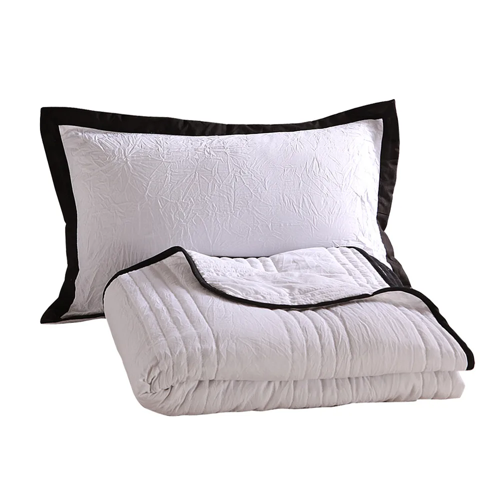 
Microfiber washstone fabric quilt Coverlet Bed-cover set Solid Color Bedspread with 2Shams. Hypoallergenic,Stitched 