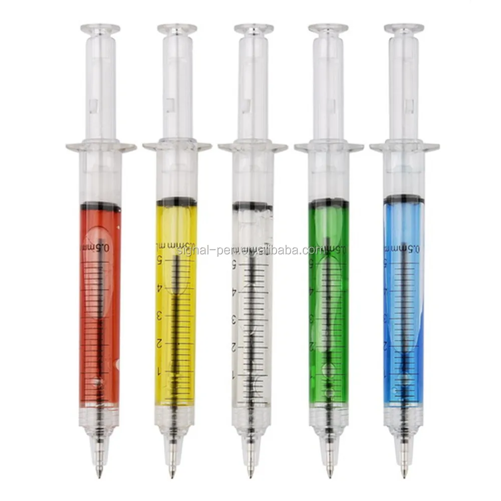Novelty injection syringe needle shaped pen for promotion wholesale price